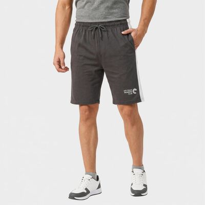 Men's Dark Grey Regular Fit Side Panel Jamaican Shorts