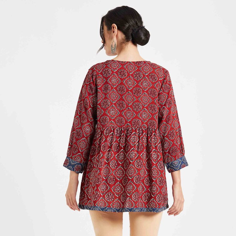 Printed Kurti, Maroon, large image number null