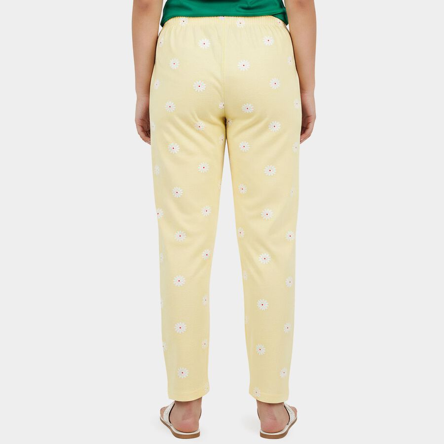 Girls' Yellow Regular Fit Solid Pyjama, Yellow, large