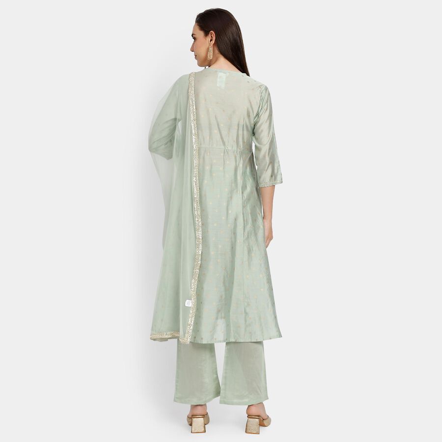 Ladies' Kurta Pyjama Set with Dupatta, Light Green, large image number null