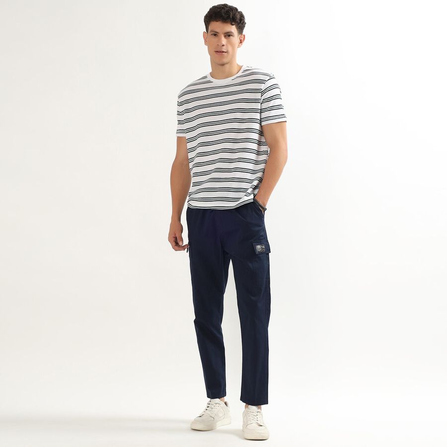 Men's Round Neck Half Sleeves T-Shirt , White, large image number null