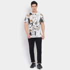Men's 100% Cotton Round Neck Half Sleeves T-Shirt, White, small