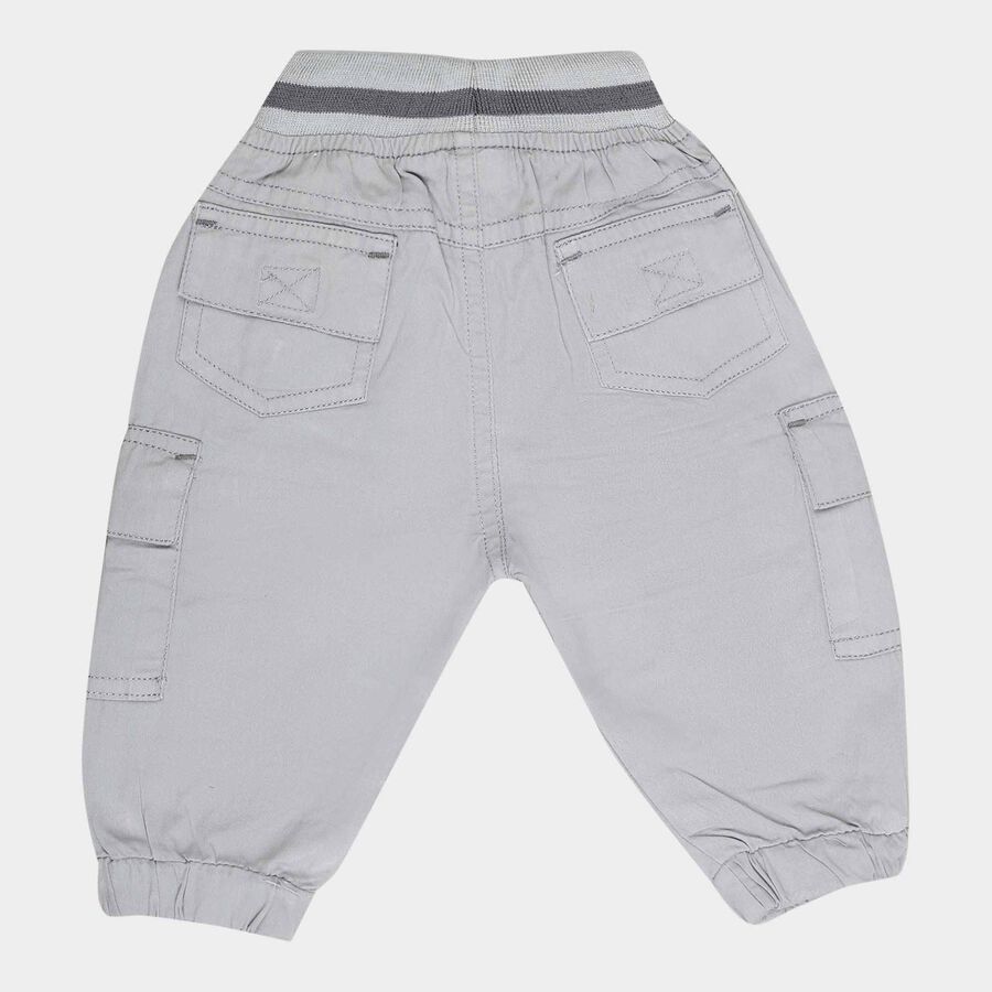 Infants Cotton Solid Trousers, Light Grey, large image number null