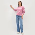 Women's Muted Dusty Pink Crew Neck Casual Sweatshirt, गुलाबी, small image number null
