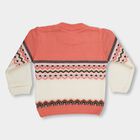 Infants Soft Coral Pink Round Neck Regular Fit Pullover, Pink, small image number null