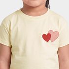 Girls' Off White Cotton Round Neck Regular T-Shirt, Off White, small