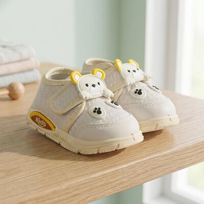 Boys' Beige Velcro Sneakers