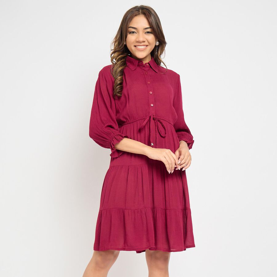 Ladies' Dress , वाइन, large image number null