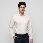 Men's Beige Geometric Formal Shirt, Beige, small