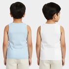 Boys Light Blue Cotton Round Neck Sweater Vest, हल्का नीला, small