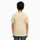 Boys Light Beige Crew Neck Casual Half Sleeve T-Shirt, गहरा पीला, small image number null