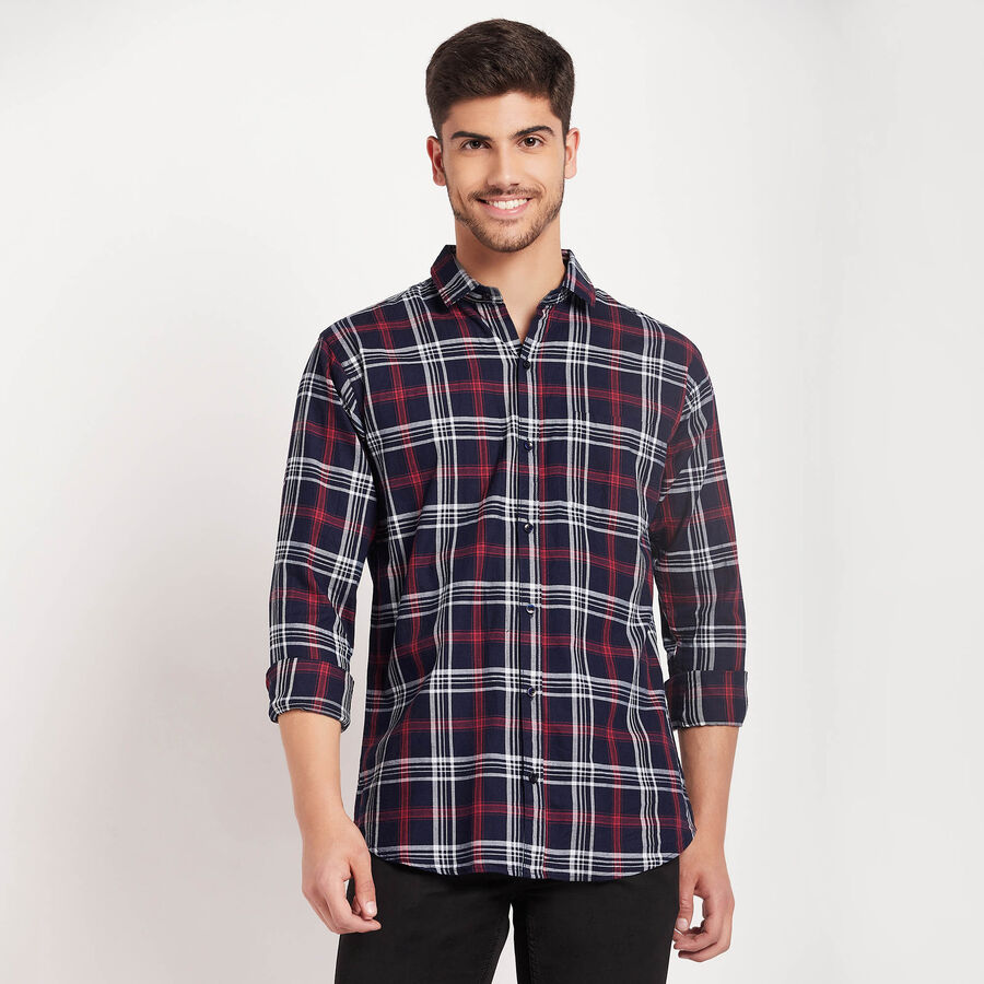 Cotton Checks Casual Shirt, Red, large image number null