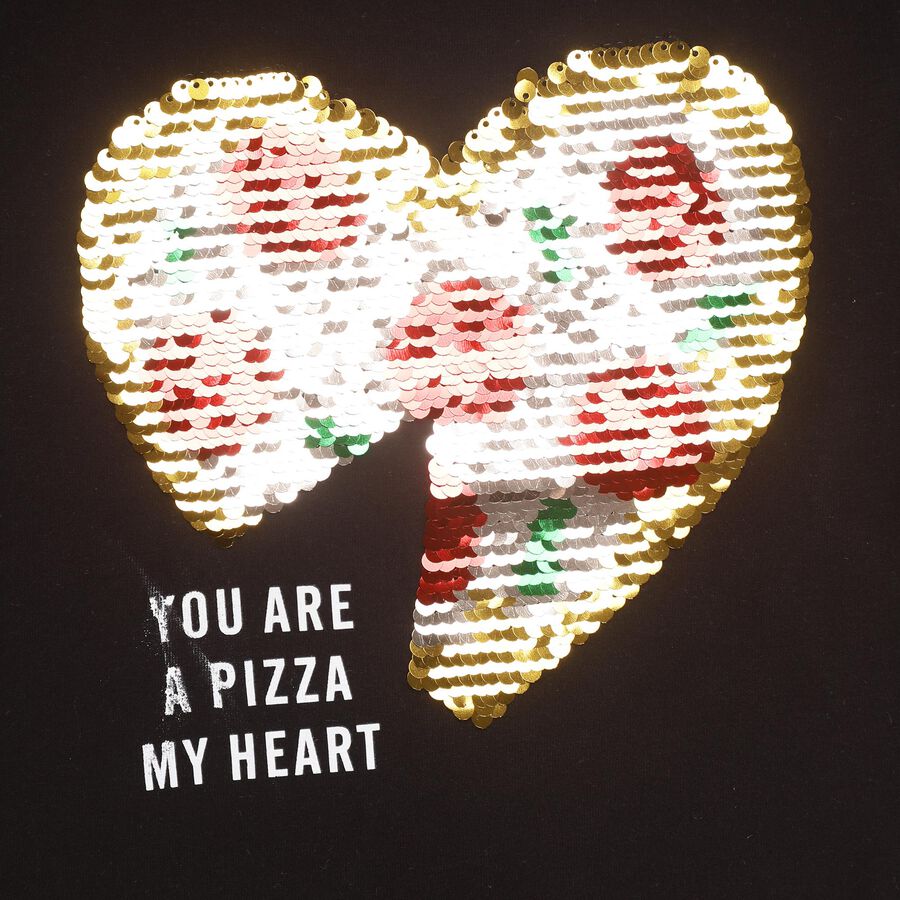 Girls' 100% Cotton T-Shirt, काला, large image number null