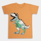 Boys' 100% Cotton Half Sleeves T-Shirt , Orange, small