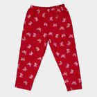 Girls' Fuchsia Regular Fit Butterfly Printed Cotton Blend Pyjama, Fuchsia, small