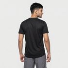 Men's Black Round Neck Regular Drifit T-Shirt, काला, small