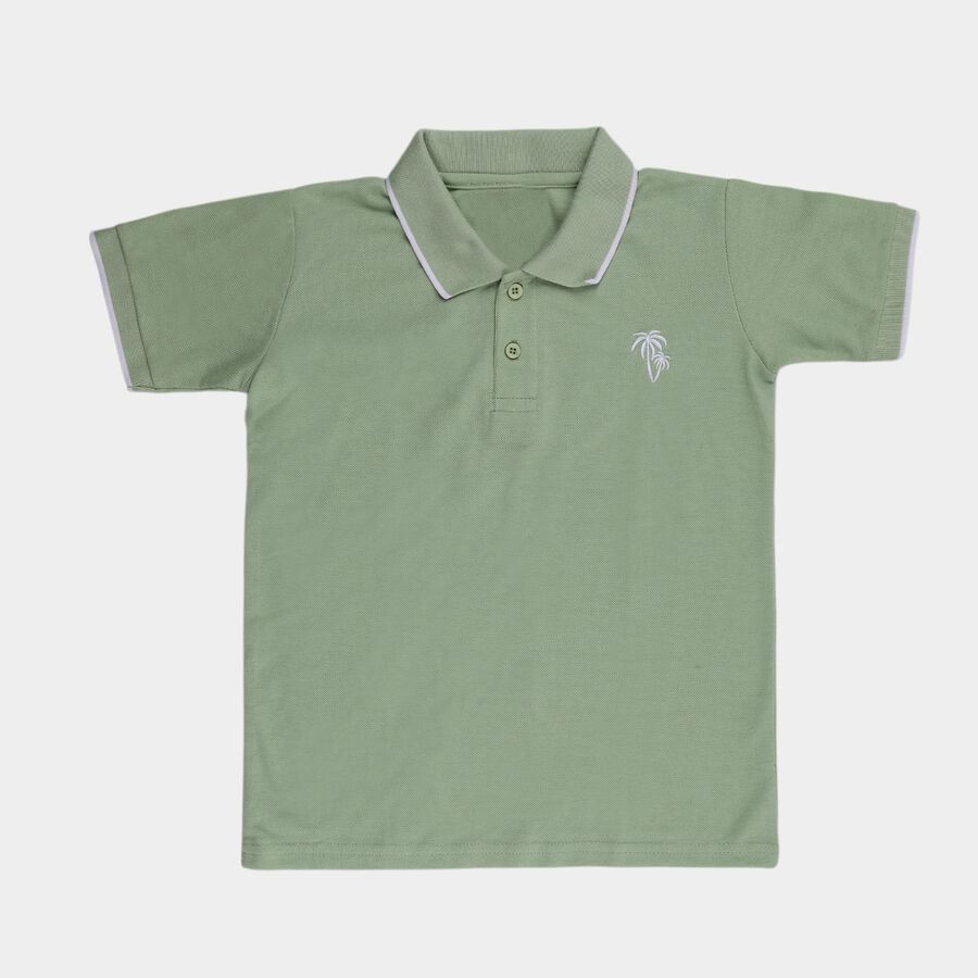 Boys' Half Sleeves T-Shirt, हल्का हरा, large