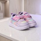 Girls' Lavender Velcro Sneakers, Lilac, small