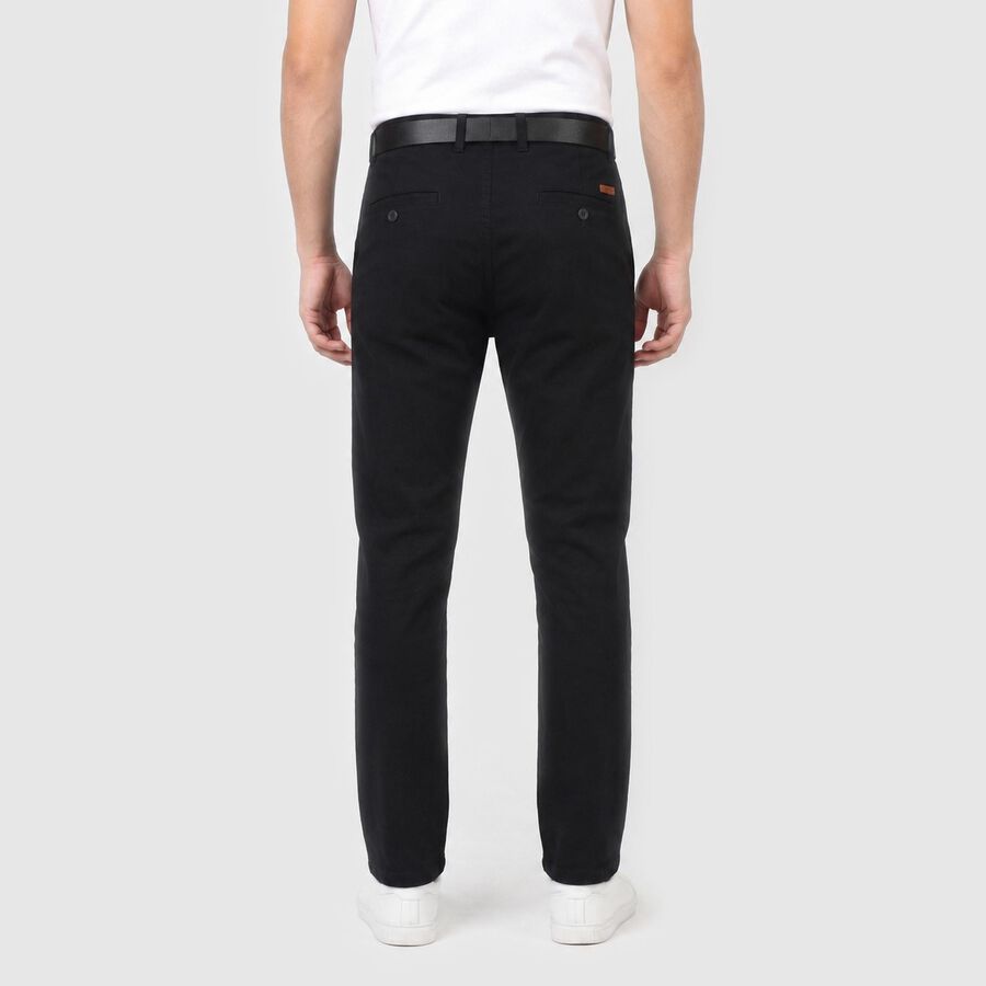 Men's Slim Fit Casual Trousers, नेवी ब्लू, large