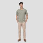 Men's Green Polo Neck Polo T-Shirt, हल्का हरा, small