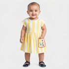 Infants' Yellow Striped Fit and Flare Frock, Yellow, small