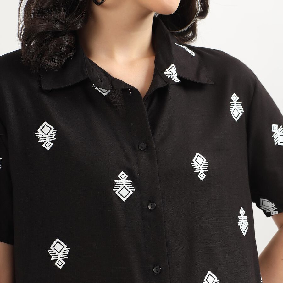 Women's Black Printed Co-ord Set, Black, large