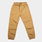 Boys' Khaki Regular Fit Cotton Trousers, Khaki, small