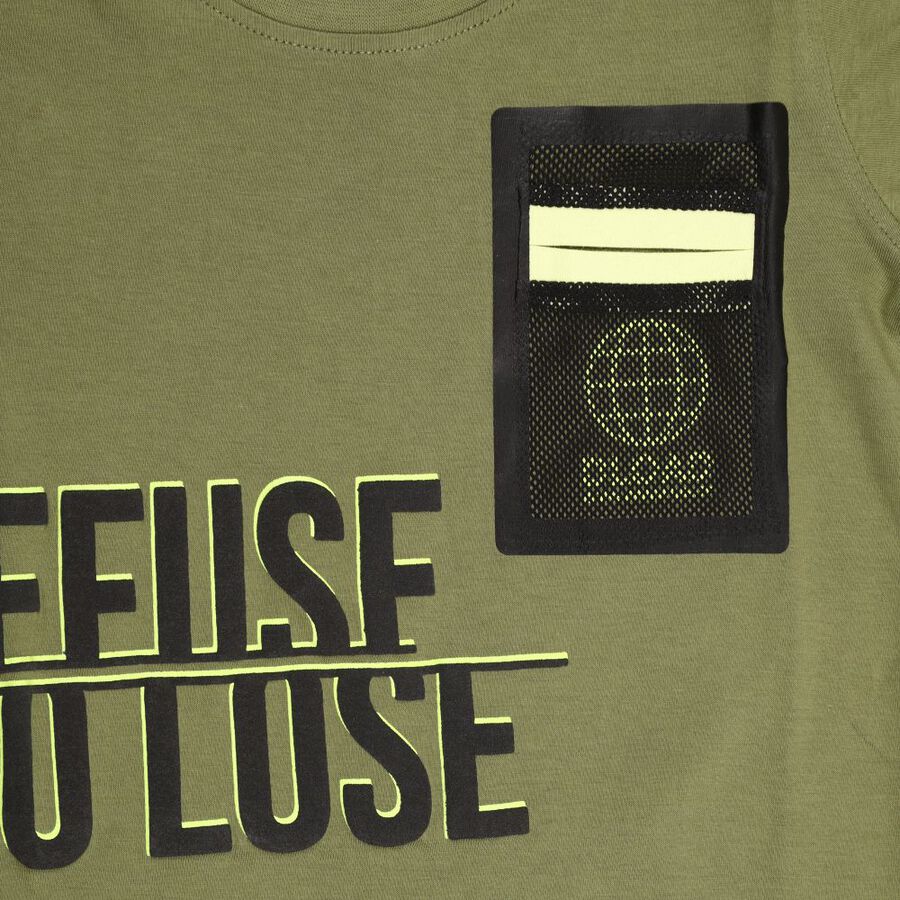 Boys' Cotton Half Sleeves T-Shirt, Olive, large image number null