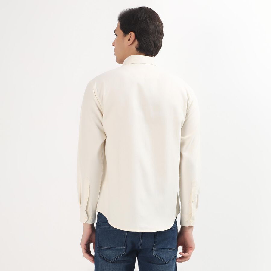 Men's Casual Shirt, ऑफ व्हाइट, large