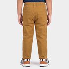 Boys Beige Straight Fit Drawstring Waist Jeans, Beige, small