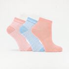 Women's Assorted Regular Fit Striped Pack of 3 Socks, Assorted, small