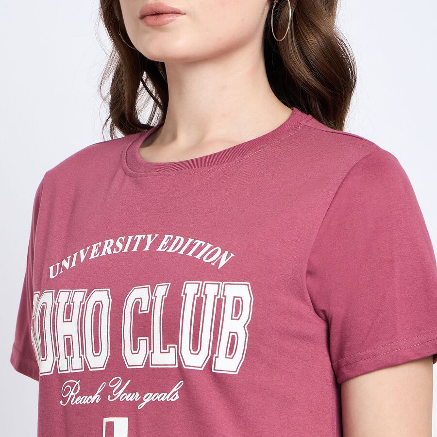 Ladies' Round Neck T-Shirt, Purple, large image number null