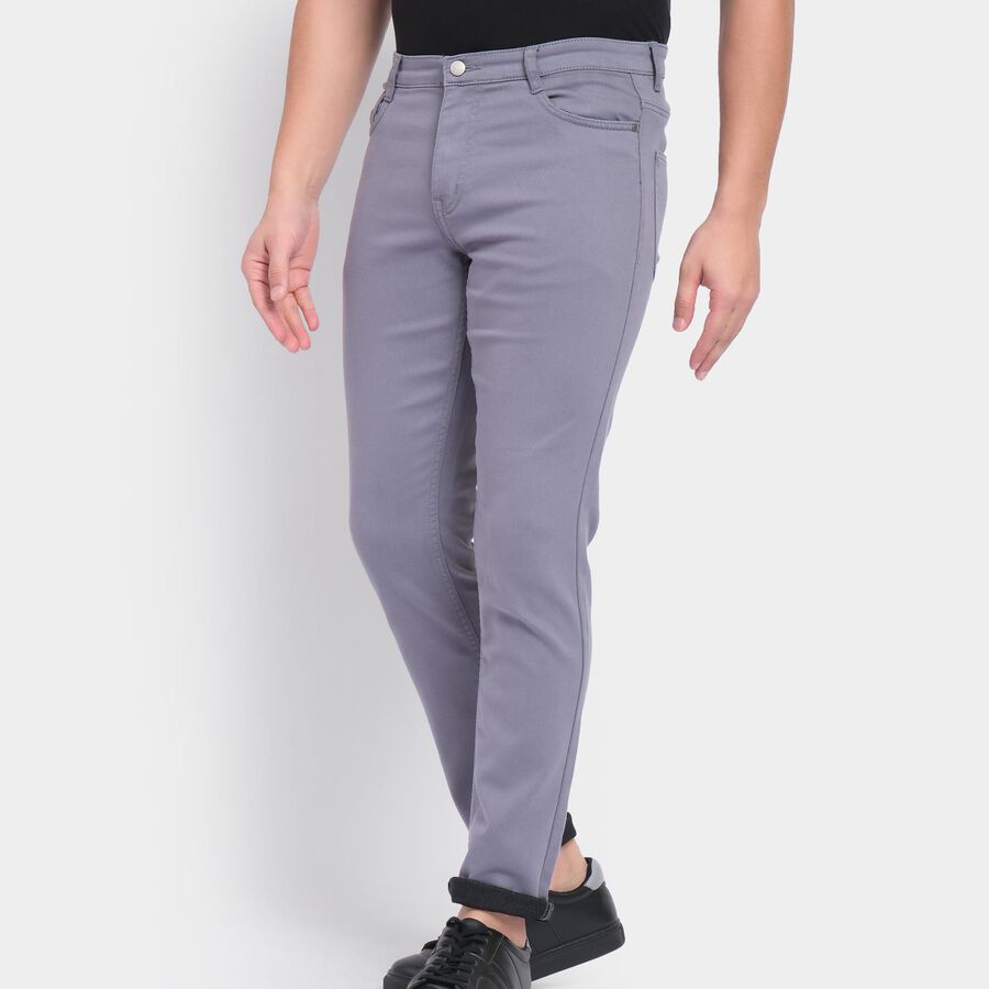 Men's Slim Fit Casual Trousers, गहरा नीला, large image number null