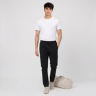 Men's Black Slim Fit Cargo Trousers, Black, small