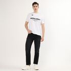 Men's White Crew Neck Graphic T-Shirt, सफ़ेद, small