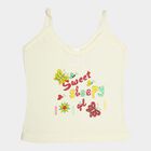 Girls Cotton Solid Vest, Yellow, small image number null
