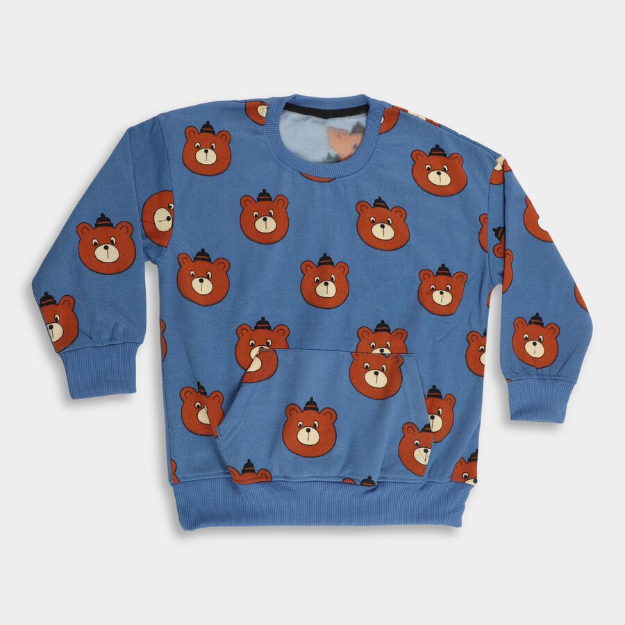 Boys' Sweatshirt, मध्यम नीला, large image number null