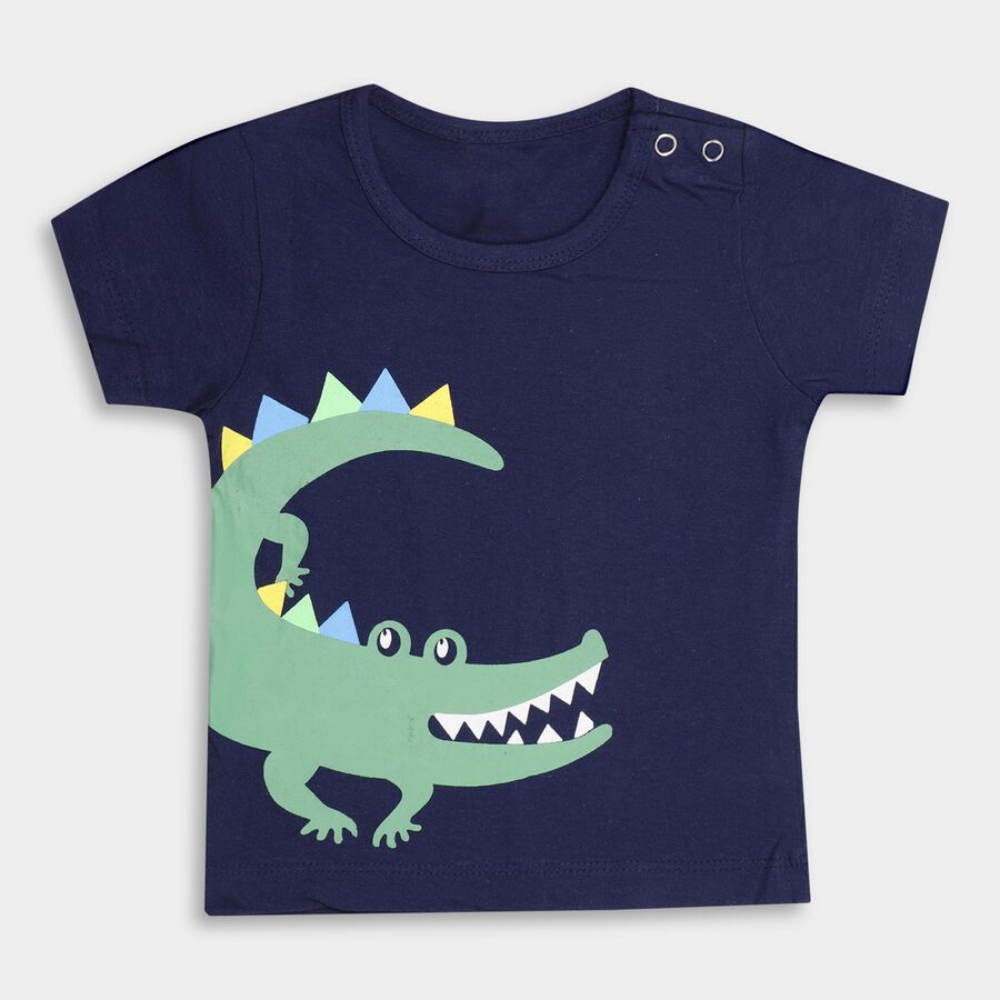 Infants' 100% Cotton T-Shirt , नेवी ब्लू, large