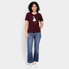 Ladies' Round Neck T-Shirt, Wine, small image number null