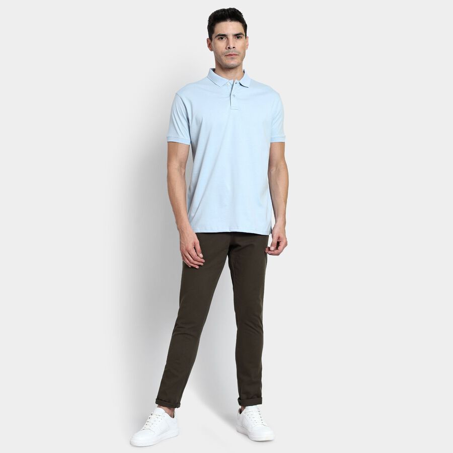 Men's 100% Cotton Collared Half Sleeves T-Shirt, हल्का नीला, large image number null