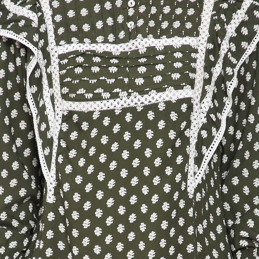 All Over Print A Line Women, Olive, large image number null
