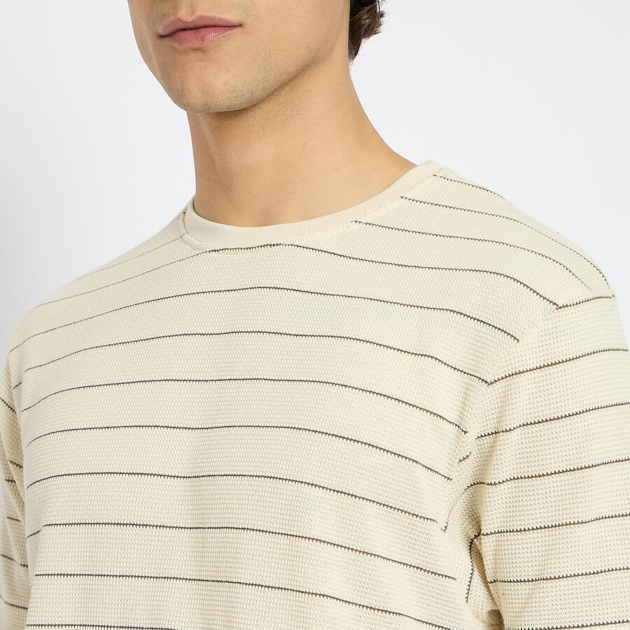 Men's Round Neck Half Sleeves T-Shirt , Off White, large image number null