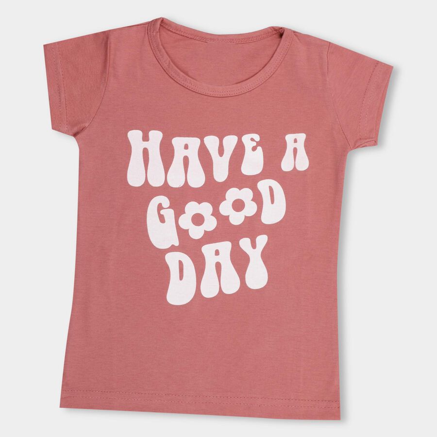 Girls' T-Shirt , हल्का गुलाबी, large image number null