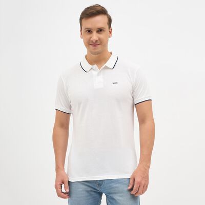 Men's Snow White Polo Collar Preppy T-Shirt