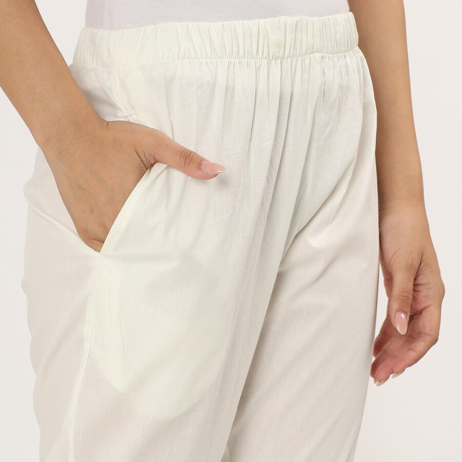 Ladies' 100% Cotton Palazzos , Off White, large image number null