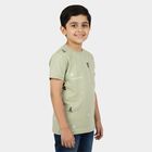 Boys Green Cotton Round Neck Casual Boys T-Shirt, Light Green, small