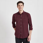 Printed Casual Shirt, Wine, small image number null