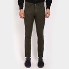 Solid Casual Trousers, Olive, small image number null