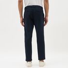 Men's Deep Navy Blue Slim Fit Cross Pocket Casual Trousers, Navy Blue, small image number null