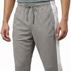 Men Grey Tapered Fit Side Panel Track Pants, Light Grey, small